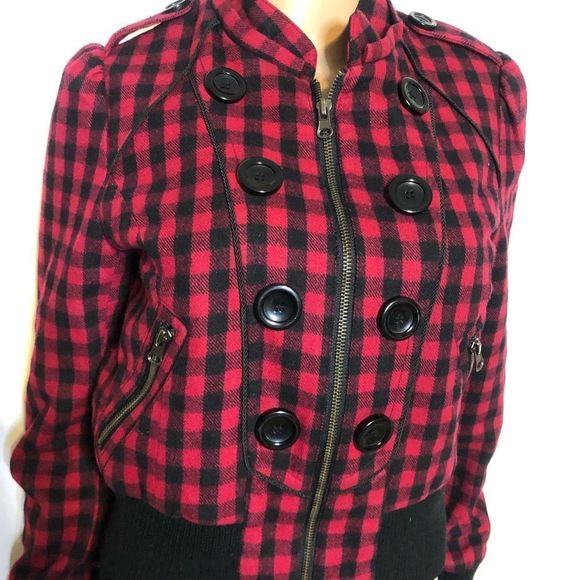Buffalo Check Jacket Red and Black Plaid Checkered - Picture 3 of 11